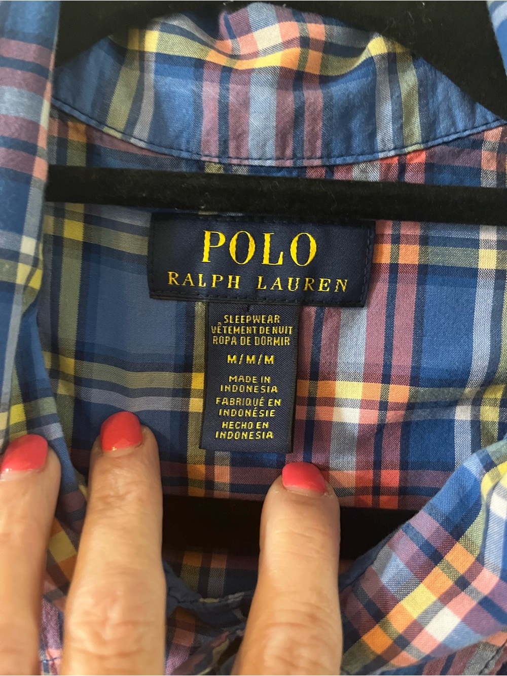 Polo by Ralph Lauren Men’s Size M Blue Yellow Red Plaid Button-Down Shirt